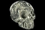 Polished Pyrite Skull With Pyritohedral Crystals #96319-2